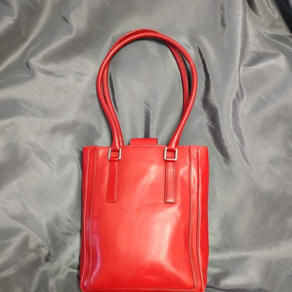 ❤️Vintage COACH #9422 Bonnies Legacy Red Leather Bucket Tote +FOB - Picture 4 of 8